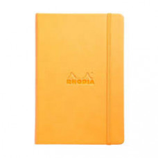Rhodia Webnotebook Hardcover A5 Orange Leatherette w Elastic Closure