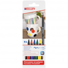 Edding Porcelain Brush Pens Asst 6Pk Family