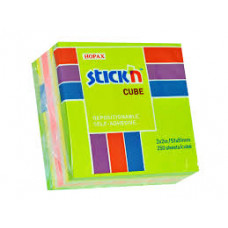 Stick'n Note Cube 51x51mm 250 Sheets Neon & Pastel Mix Lime Front