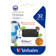 Verbatim Pinstripe Microban USB Drive 32GB Black