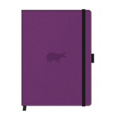 DINGBATS  WILDLIFE PURPLE HIPPO NOTEBOOK A5 GRAPH