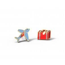 Earrings - Airplane & Suitcase