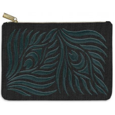 Punch Studio - Peacock Grid - Embroidered Pouch