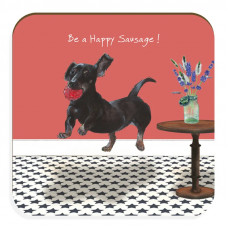Little Dog Laughed - Happy Sausage - Coaster