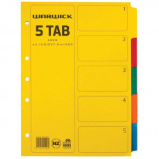Warwick Divider 15Z8 A4 5 Tab Coloured