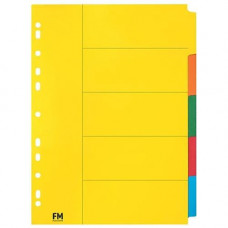FM Divider A4 5 Tab Coloured Indices