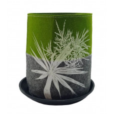 Jo Luping Design - Ti Kouka White On Green / Grey - Ecofelt Growbag