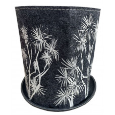 Jo Luping Design - Ti Kouka White On Grey - Ecofelt Growbag