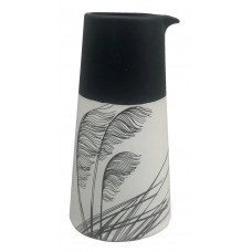 Jo Luping Design - Toetoe Black on White - Porcelain Jug
