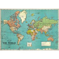 Cavallini & Co - World Map 4 Poster