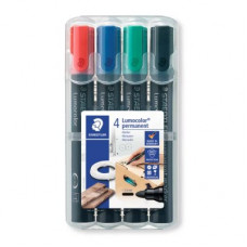 Staedtler Permanent Marker Bullet Point; Wallet 4 Asst Colours