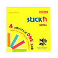 Stick'n Notes Magic Pad Neon 76x76mm 100 Sheets 4 Colours