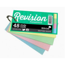 Luxpad Revision Study Cards 100x50mm Plain Assorted Colours with Binding Ring