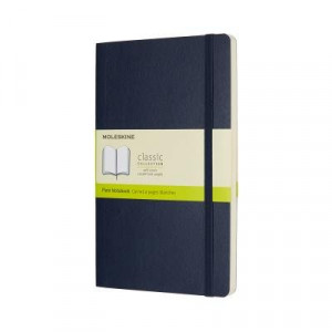 Moleskine Classic Soft Cover Notebook Plain Large Sapphire Blue