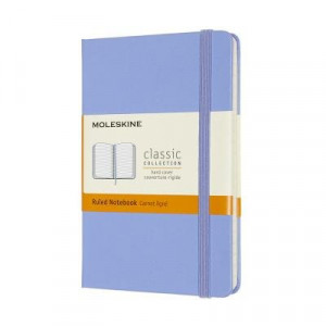 Moleskine Classic Hard Cover Notebook Pocket Ruled Hydrangea Blue