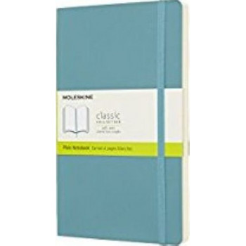 Moleskine Classic Soft Cover Notebook Plain Large Reef Blue