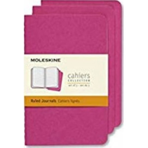 Moleskine Journal Cahier Large Plain Pink: Set of 3