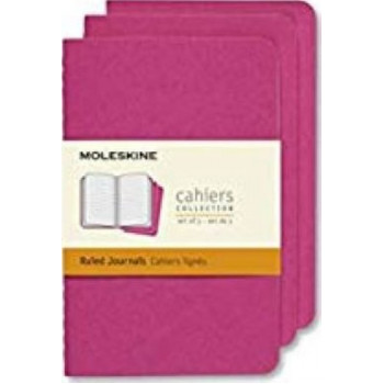 Moleskine Journal Cahier Large Plain Pink: Set of 3