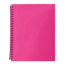 Marbig Refillable Display Book 20 Pocket Translucent Pink