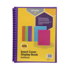 Marbig Clearview Refillable Display Book 20 Pocket Translucent Purple