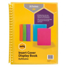 Marbig Clearview Refillable Display Book 20 Pocket Translucent Yellow