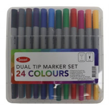 Jasart Dual Nib Brush Fineliner Set 24