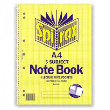 Spirax 596 5 Subject Notebook A4 125 Leaf