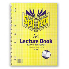 Spirax 598 Lecture Book With Pocket A4 140 Page Side Opening
