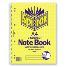 Spirax 599 3 Subject Notebook A4 300 Page - Study App Compatible
