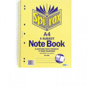 Spirax 606 4 Subject Notebook A4 160 leaf