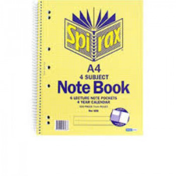Spirax 606 4 Subject Notebook A4 160 leaf