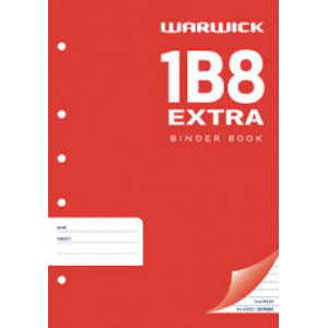 Warwick Exercise Book 1B8 64 Leaf A4 Extra Punched Ruled 7mm