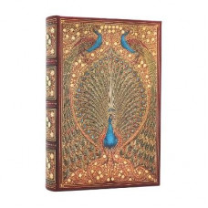 PB 2026 Hafiz's Peacocks (Sangorski & Sutcliffe) Mini 12-month Day-at-a-Time Hardcover Flexi Dayplanner 2026 (Elastic Band Closure)