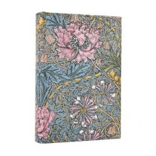 PB 2026 Morris Pink Honeysuckle (William Morris) Mini 12-month Day-at-a-Time Hardcover Flexi Dayplanner 2026 (Elastic Band Closure)