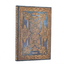 PB 2026 Blue Luxe (Luxe Design) Mini 12-month Verso Hardcover Flexi Dayplanner 2026 (Elastic Band Closure)