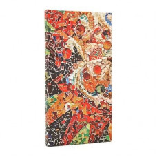 PB 2026 Gaudi's Sun (Gaudi's Mosaics) Slim 12-month Horizontal Hardcover Flexi Dayplanner 2026 (Elastic Band Closure)