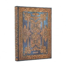 PB 2026 Blue Luxe (Luxe Design) Midi 12-month Day-at-a-Time Hardcover Flexi Dayplanner 2026 (Elastic Band Closure)