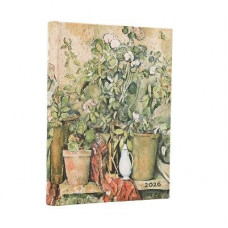 PB 2026 Cezanne's Terracotta Pots and Flowers Midi 12-month Day-at-a-Time Hardcover Flexi Dayplanner 2026 (Elastic Band Closure)
