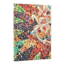 PB 2026 Gaudi's Sun (Gaudi's Mosaics) Midi 12-month Verso Hardcover Flexi Dayplanner 2026 (Wrap Closure)