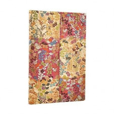 PB 2026 Kara-ori Pink (Japanese Kimono) Maxi 12-month Vertical Hardcover Flexi Dayplanner 2026 (Elastic Band Closure)