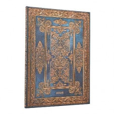 PB 2026 Blue Luxe (Luxe Design) Grande 12-month Vertical Hardcover Flexi Dayplanner 2026 (Elastic Band Closure)