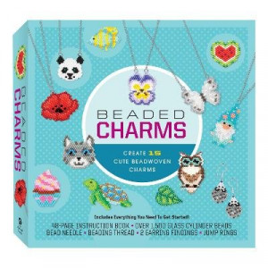 Beaded Charms Kit: Create 15 Cute Beadwoven Charms-Includes Everything You Need To Get Started! 48-page instruction book, over 1,500 glass cylinder be