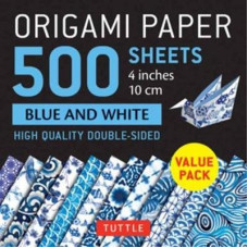 Origami Paper 500 sheets Blue and White 4" (10cm): Tuttle Origami Paper: High Quality Double-Sided Origami Sheets Printed with 12 Different Designs