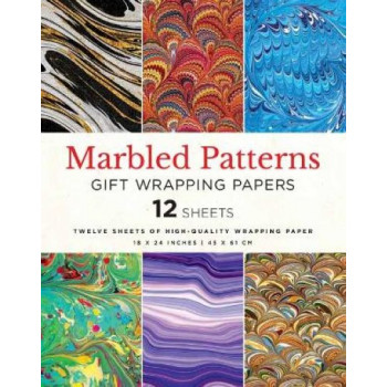 Marbled Patterns Gift Wrapping Paper - 12 sheets