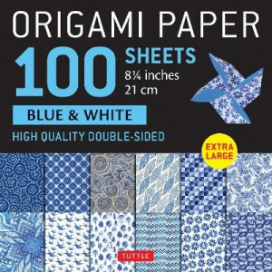 Origami Paper 100 sheets Blue & White 8 1/4" (21 cm)