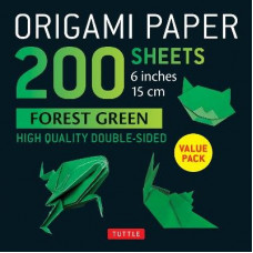 Origami Paper 200 sheets Forest Green 6" (15 cm) with instructions