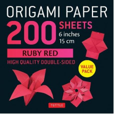 Origami Paper 200 sheets Ruby Red 6" (15 cm) with instructions