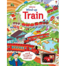 Wind-Up Train Board Book: with model train and 4 slot-together tracks