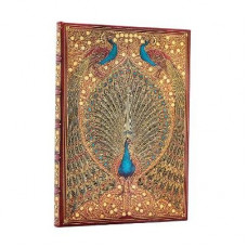 PB - Hafiz's Peacocks (Sangorski & Sutcliffe) Midi Lined Hardcover Journal (Elastic Band Closure)