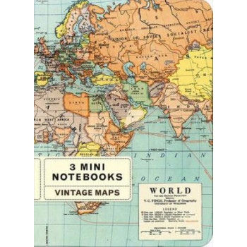 Maps Set of 3 Mini Notebooks - Cavallini & Co